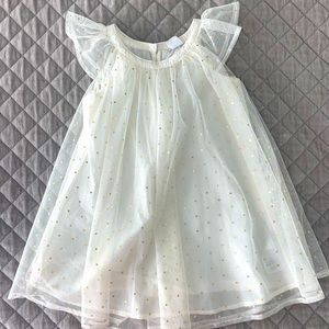 Cream and gold tulle dress